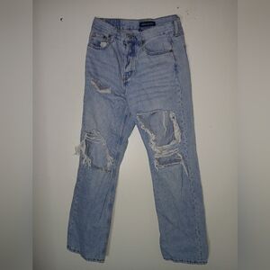 Aeropostale Light Blue Ripped Straight Jeans